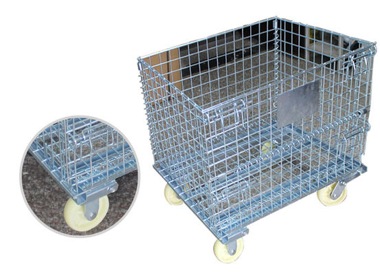 Heavy Duty Galvanized Collapsible Wire Container For Freezers Passed Salt Spray Test