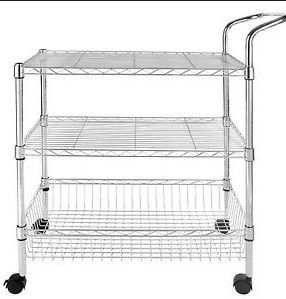 Chrome Wire Shelving Parts , Wire Shelf Trolley Utility U Shape Handles