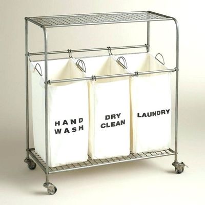 Commercial Use Large Laundry Hamper With 3 Fabric Washable Bags