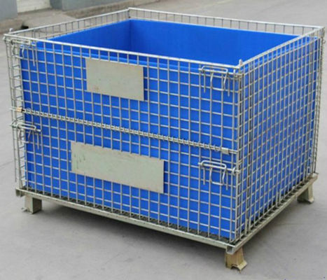 Customize Non-Standard Collapsible Wire Container With PP Liner For Warehouse