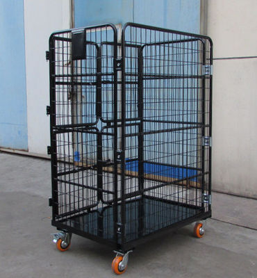 Anti - Theft Lockable Collapsible Wire Container with Latch for Padlocks