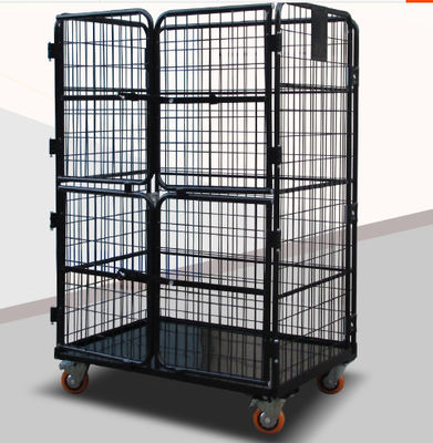 Anti - Theft Lockable Collapsible Wire Container with Latch for Padlocks