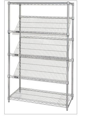 Slanted Display Angled Metal Shelf Easier For Customer to See & Access Items
