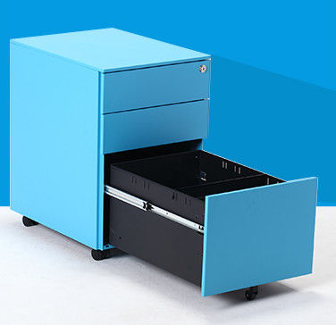Fire Safe 3 Drawer Movable Under Desk Metal Filing Cabinet on Wheels