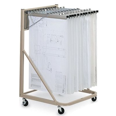 Caron Steel Vertical Blueprint Heavy Duty Mobile Storage Racks 12 Clamps
