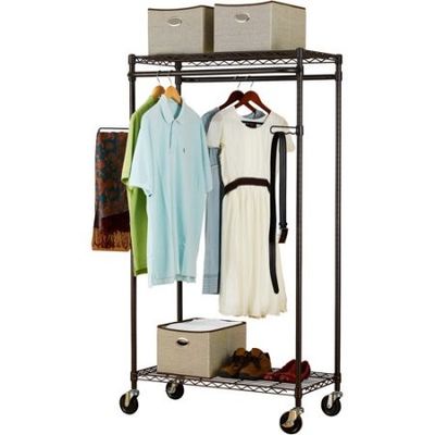 Heavy Duty Commercial Wire Shelving , Garment Wardrobe Metal Wire Racks For Storage