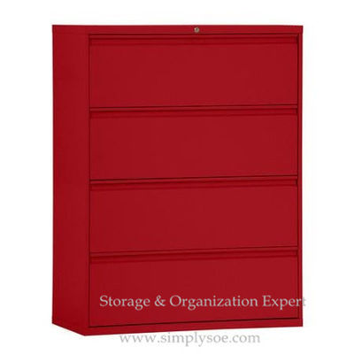 Brown Green White 4 Drawers Lateral Metal Filing Cabinet For A-4 Hanging Files