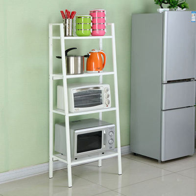 Four Layers Home Wire Shelving For Collection  , Black Or White Metal Iron Boltless Shelving