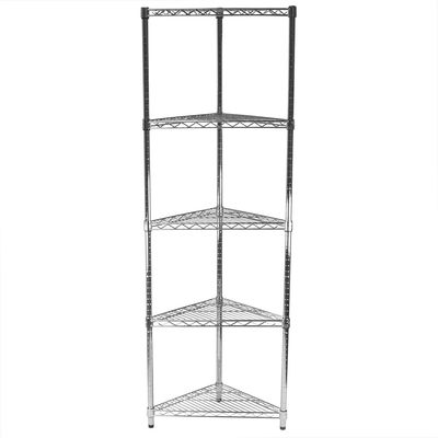 Chrome Triangle Corner Shelf Unit Healthcare Wire Shelving 14''X16''X42''