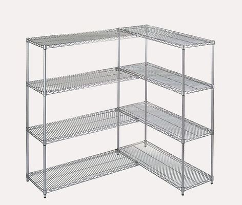 Large Capacity Chrome Plated Commercial Wire Shelving Unit Add On Kit In Food Store