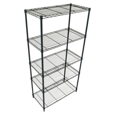 Black Commercial Wire Shelving Unit Height Adjustable With Wheels For Food