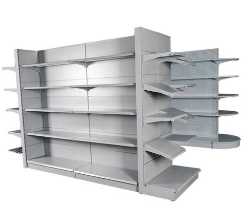 Grey White 5 Layers Metal Display Racks For Supermarket ,  Drug Store