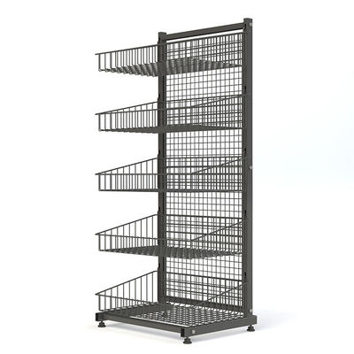 Commercial Grocery Store Or Supermarket Display Racks Black Powerder Coating