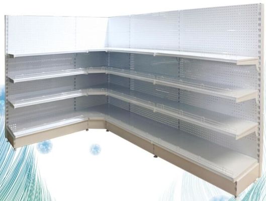 Lightweight Corner Rack Shelf  Metal Single Faced Supermarket Display Stands