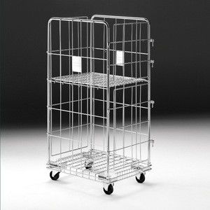 Trundle Design Roll Container Cage For Hospital / Supermarket