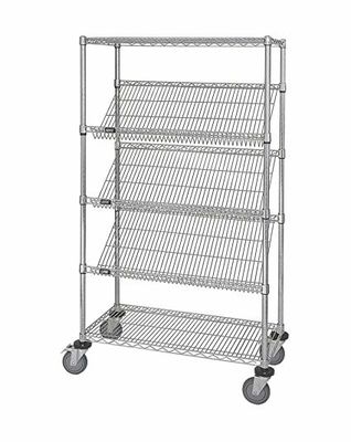 OEM Commercial Wire Shelving  ,  5 Layer  Steel Slanted Shelving Unit For Company Promotion