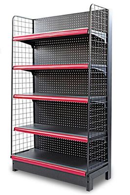 5 Layers Q235 Steel Black Display Shelf With End Unit For Retail Stores