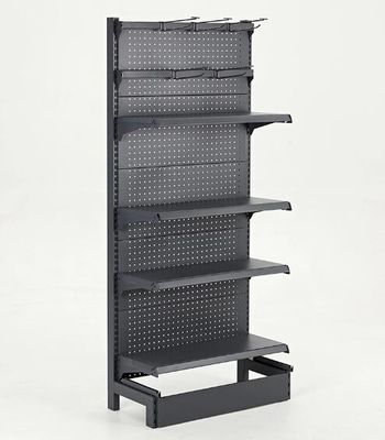 Quick Access Black Pegboard Supermarket Display Racks Four Layers
