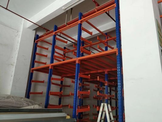 Steel Q235 Cantilever Mix Mezzanine Industrial Warehouse Racks For PVC Carpet