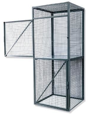 Workshop Durable Wire Utility Cart,  One Flat Shelf Steel Wire Security Cage