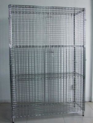 40" X 18" X 72"  Wire Utility Cart, Logistics Laundry Wire Roll Cage Container