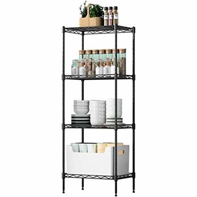 5 Tier Wire Shelving Unit Black Kitchen Storage Rack 24" W X 18" D X 54" H
