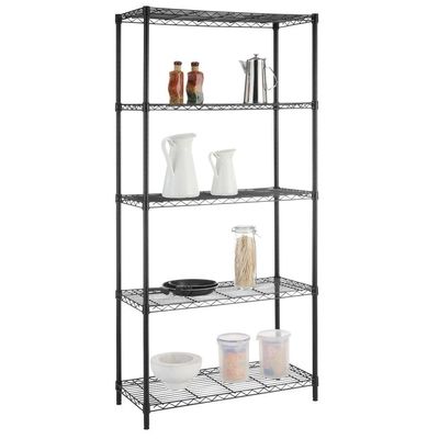 36" W X 14" D X 60" H  Home Wire Shelving Unit Black Powder Coating