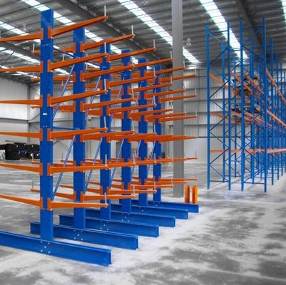 Large Heavy Duty Storage Racks / Industrial Cantilever Racks Loading 500 Kg Per Arm