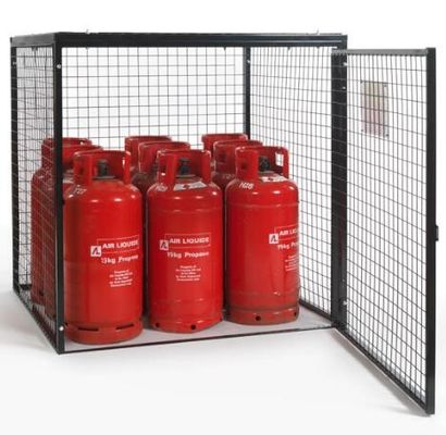 Heavy Capacity 1000 Kg Wire Utility Cart Propane Storage Cage In Black