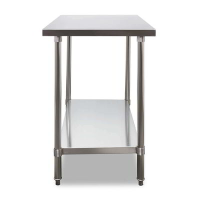 Dry Store Stainless Steel Workbench With Shelves / Undershe Commercial Work Table