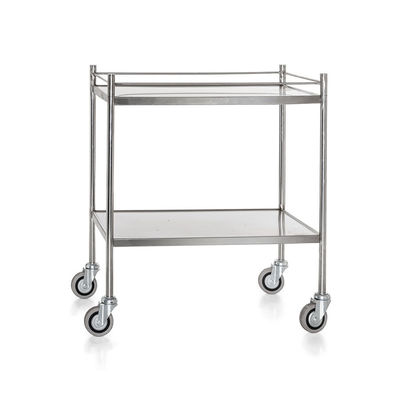 Hospital Medical Stainless Steel Surgical Trolley Adjustable Every Shelf Height