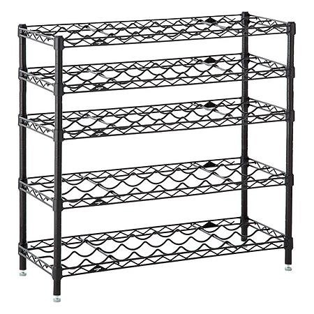 Black Coated Wine Commercial Wire Shelving Rack ,  5 Shelf Wire Storage Unit