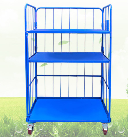 High Loading Capacity Retail Warehouse Corrossion Resistant Logistic Metal Wire Cart