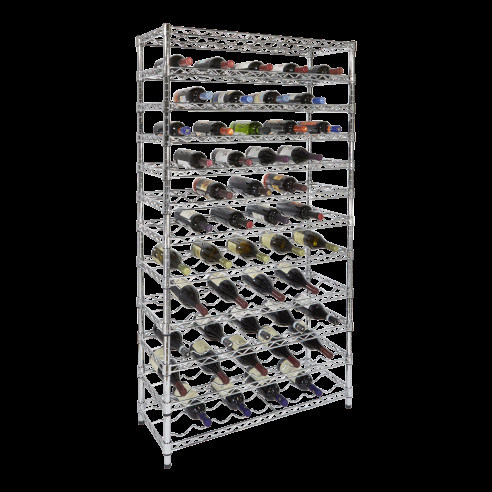 Style Selections Wire Shelving , Metal Wine Shelf With 12 Layer Shelf 108 Bottles