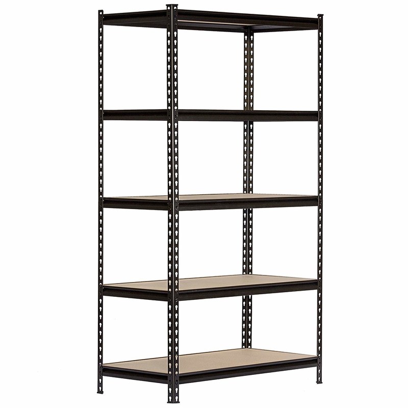Black 5 Levels Industrial Heavy Duty Boltless Rack In Gourd Hole