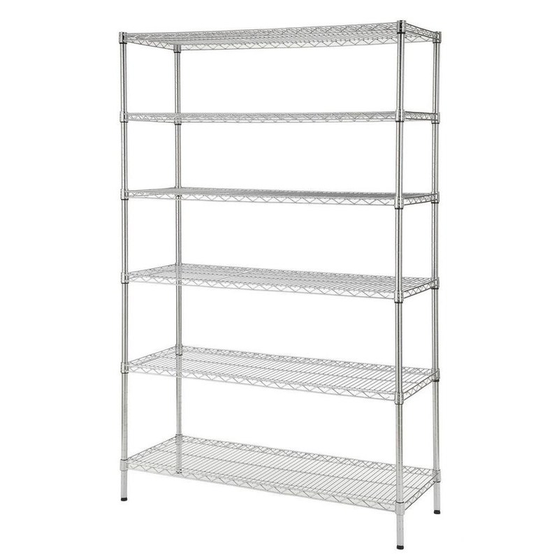 Flour Products Commercial Wire Shelving / Chrome Adjustable Metal Shelving Unit