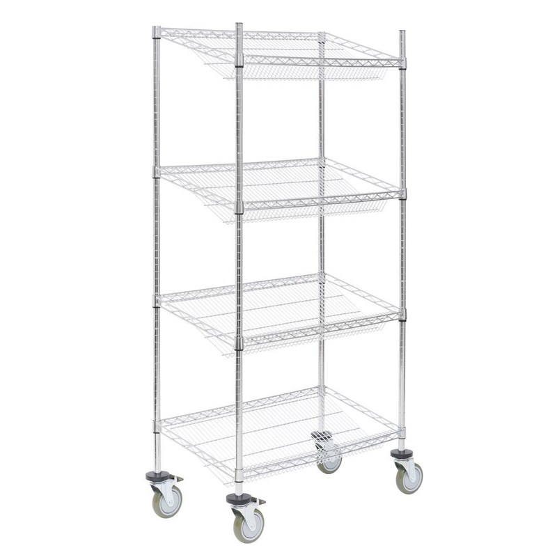 18" D X 36" W X 60" H Fruits Display Storage Shelving Slanted Wire Basket