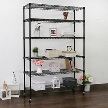 6 Tier Steel Classified Storage Wire Shelving Unit 42" W X 14" D X 72" H