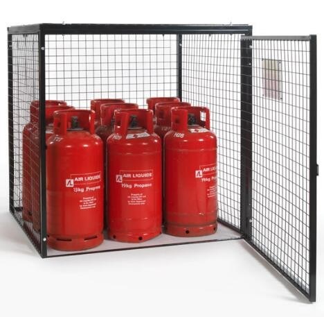 Heavy Capacity 1000 Kg Wire Utility Cart Propane Storage Cage In Black