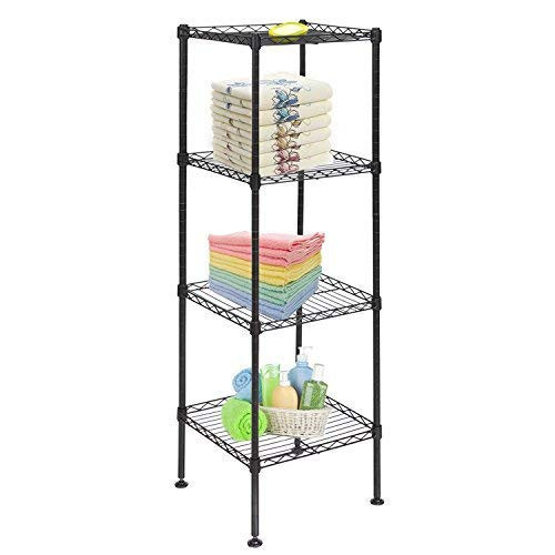 4 Layers Bathroom Lightweight Wire Storage Racks 14" W X 14" D X 54" H